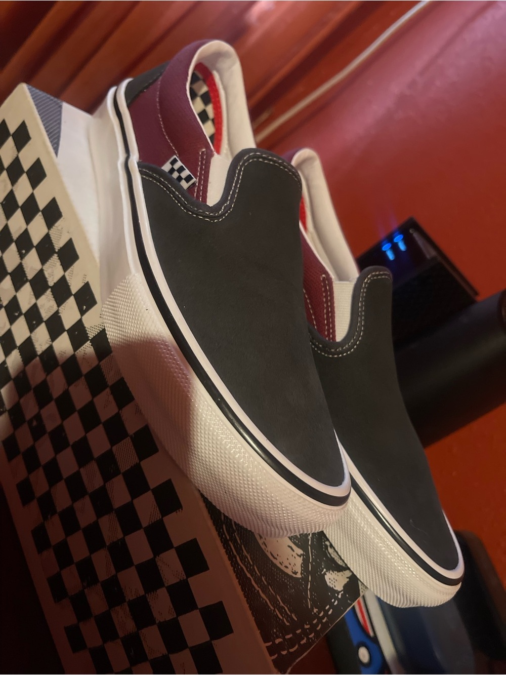 Vans Slip-On Loafers in Black and Burgundy